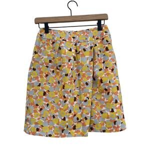 Rope Picnic Floral Lined Mini Skirt, Retro‎ 70s Colors, A Line, Japan Sz 38 (XS)